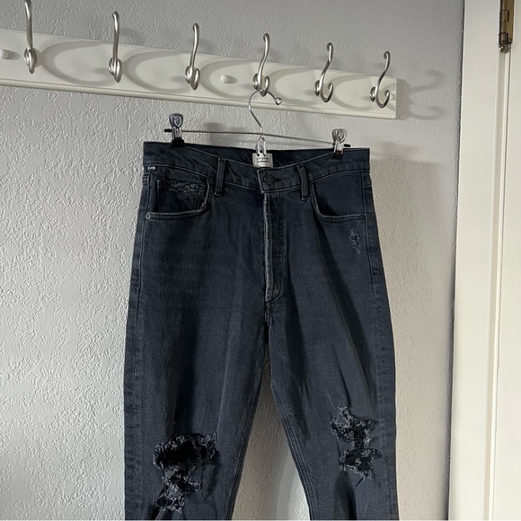 Citizens of Humanity Charlotte High Rise Distressed Straight Leg Jeans - Picture 3 of 15